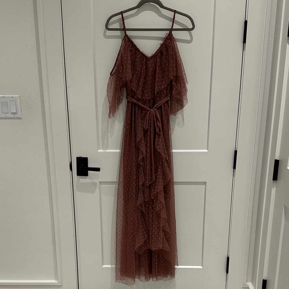 Joyfolie Desert Rose Ruffle Maxi Dress